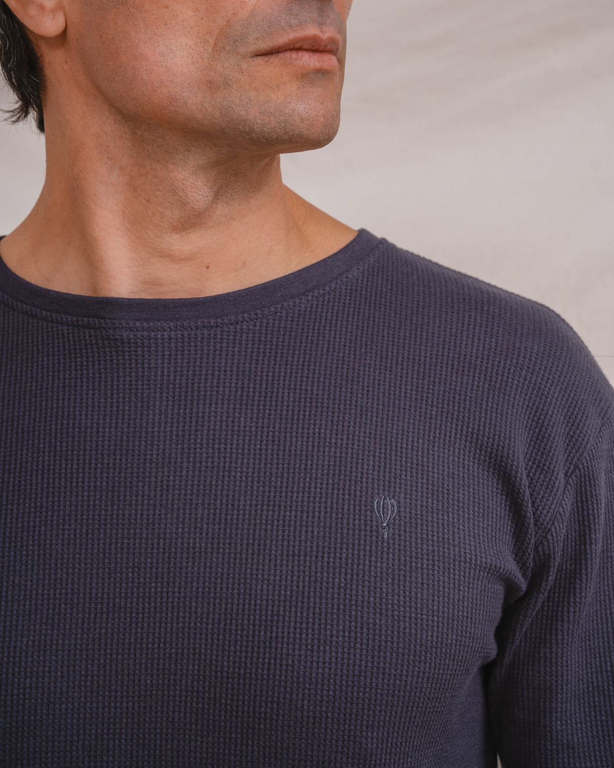 CAMISOLA DE MANGA COMPRIDA XADREZ AZUL