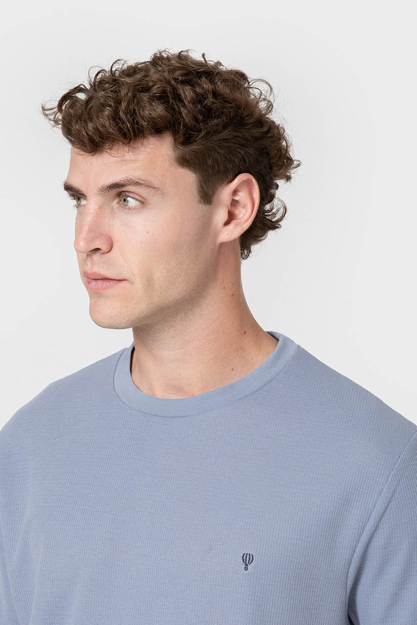 CAMISETA CUADRILLÉ CELESTE
