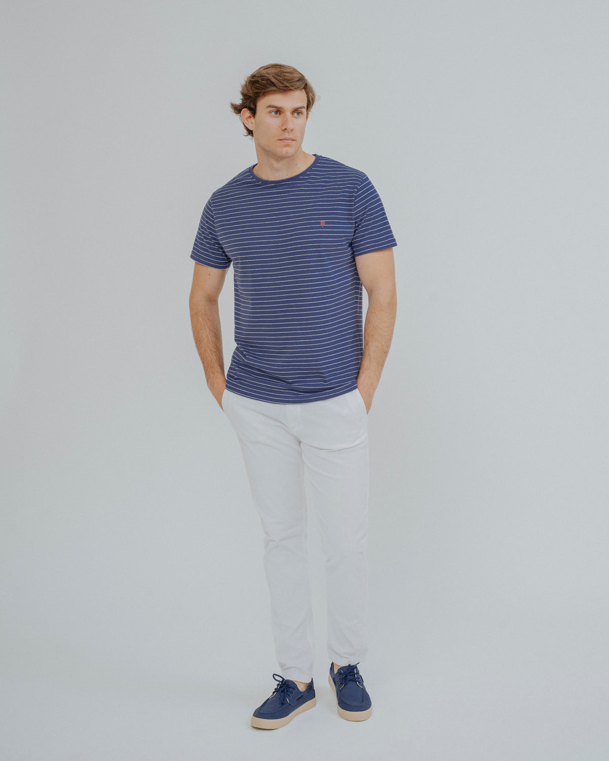CAMISOLA AZUL RISCA DE GIZ
