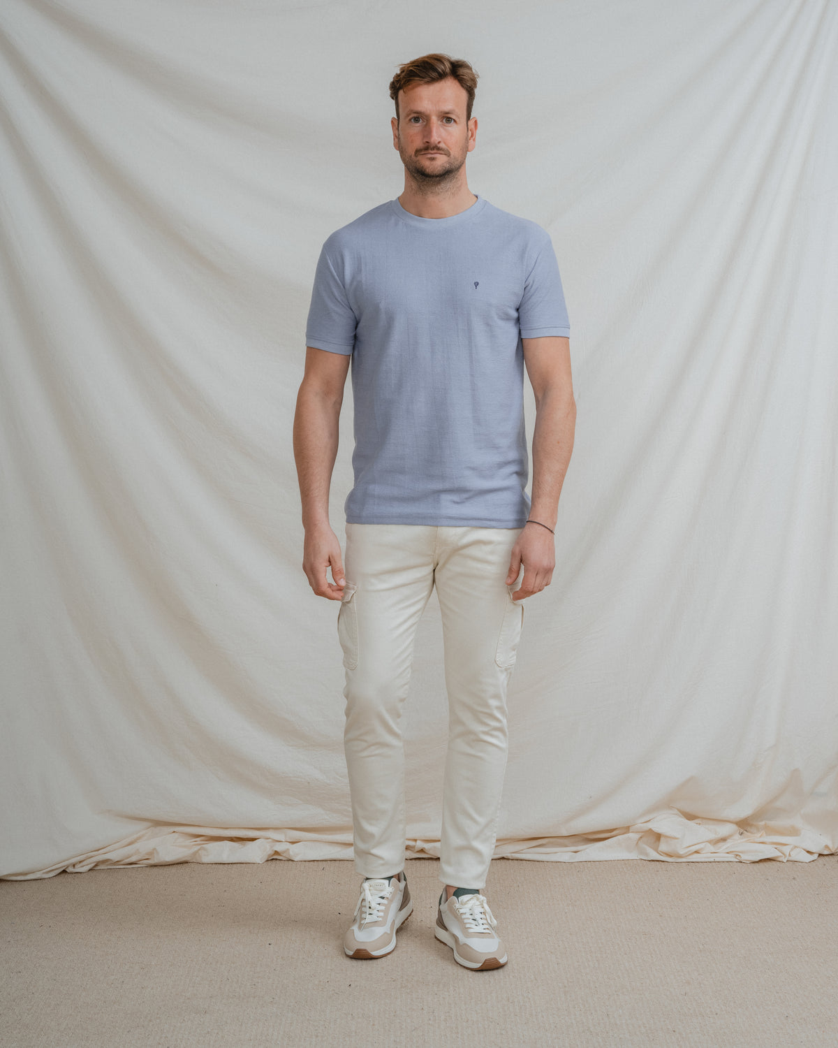 T-SHIRT TEXTURA AZUL-CELESTE