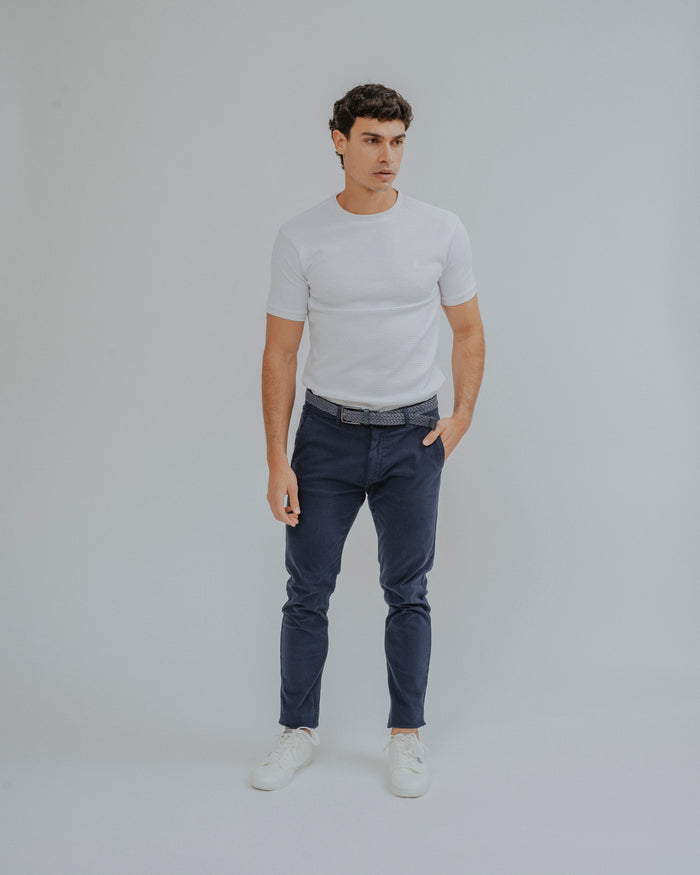 CAMISETA ESTRUCTURA PERFORADA BLANCA