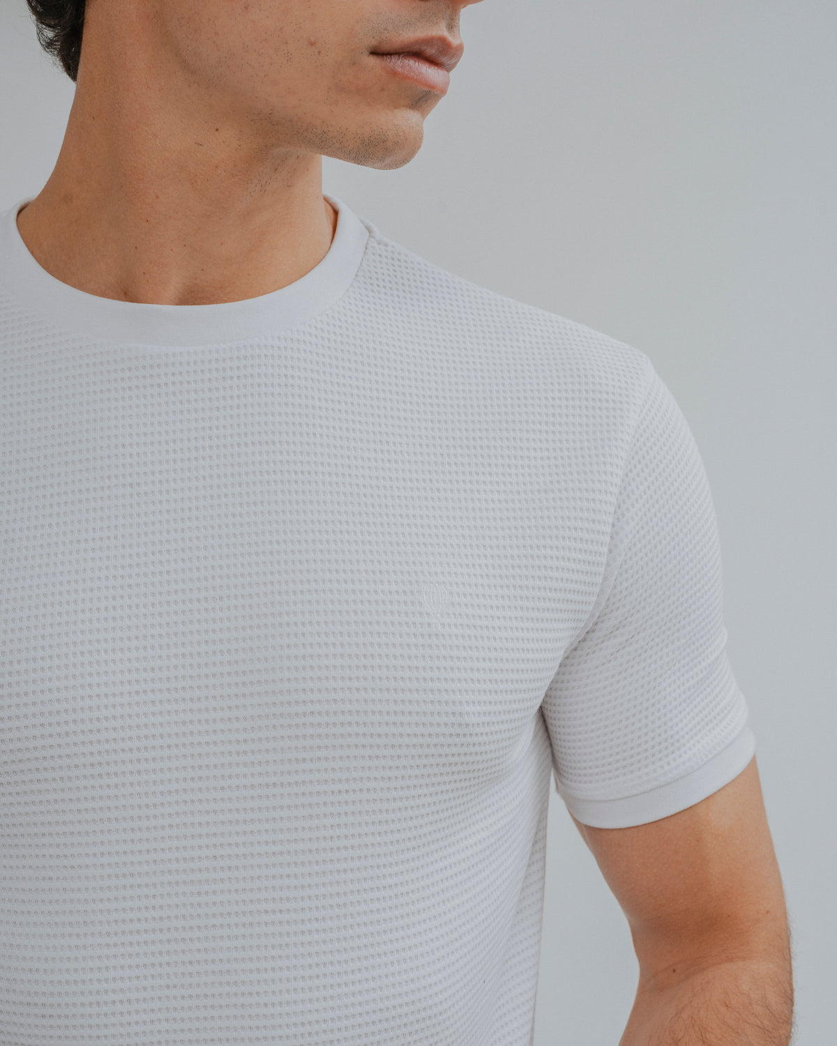 CAMISOLA DE MALHA PERFURADA BRANCA