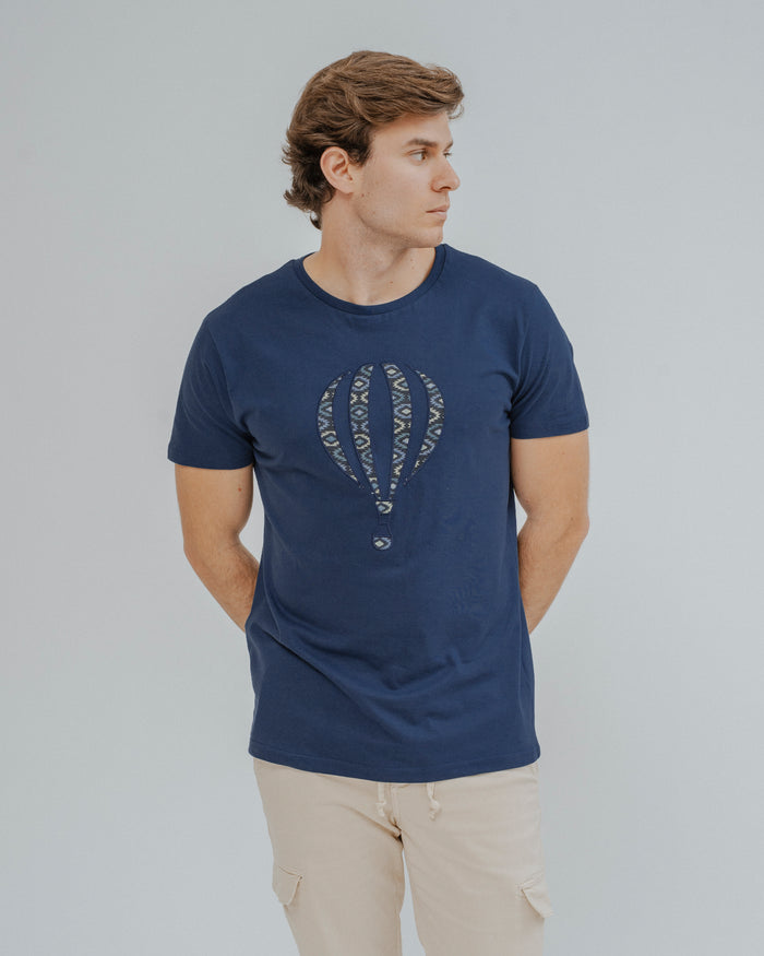CAMISETA GLOBO ÉTNICO AZUL