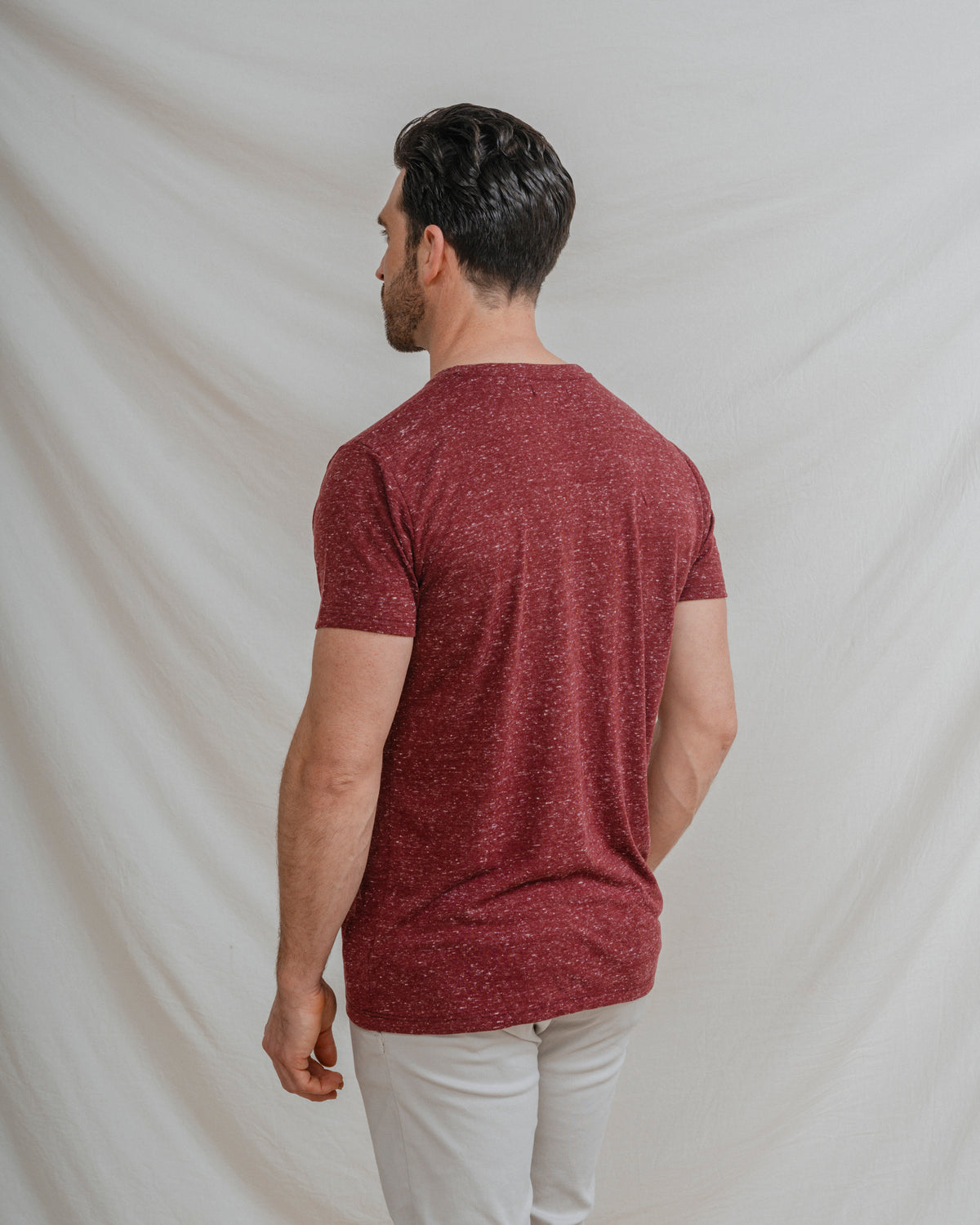 T-SHIRT MISTO BOLSO BORDEAUX
