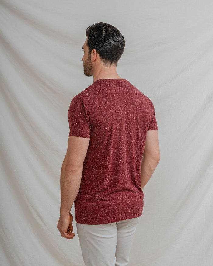 CAMISETA MEZCLA BOLSILLO BURDEOS