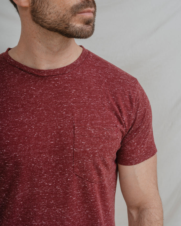 CAMISETA MEZCLA BOLSILLO BURDEOS