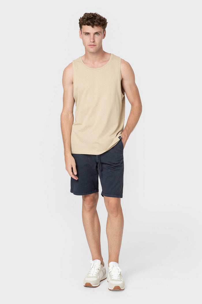 CAMISETA BÁSICA SIN MANGA BEIGE