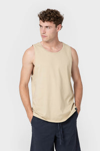 CAMISETA BÁSICA SIN MANGA BEIGE
