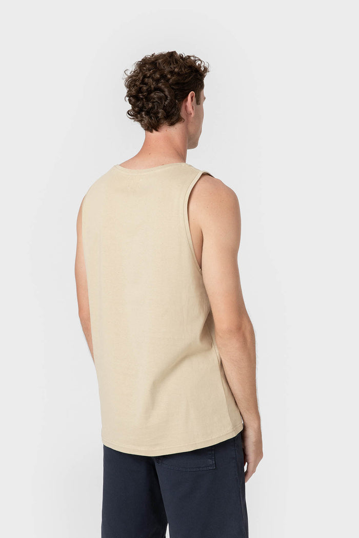 CAMISETA BÁSICA SIN MANGA BEIGE