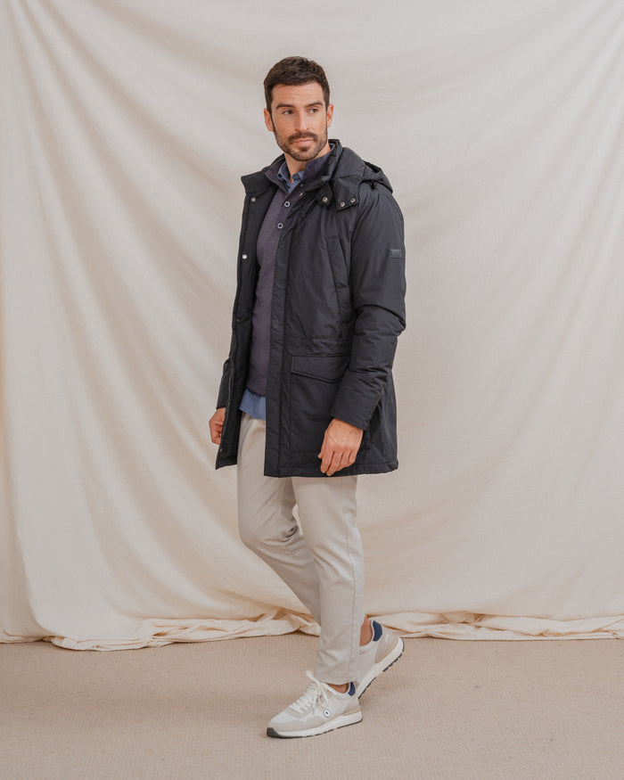 PARKA AZUL CAPUCHA