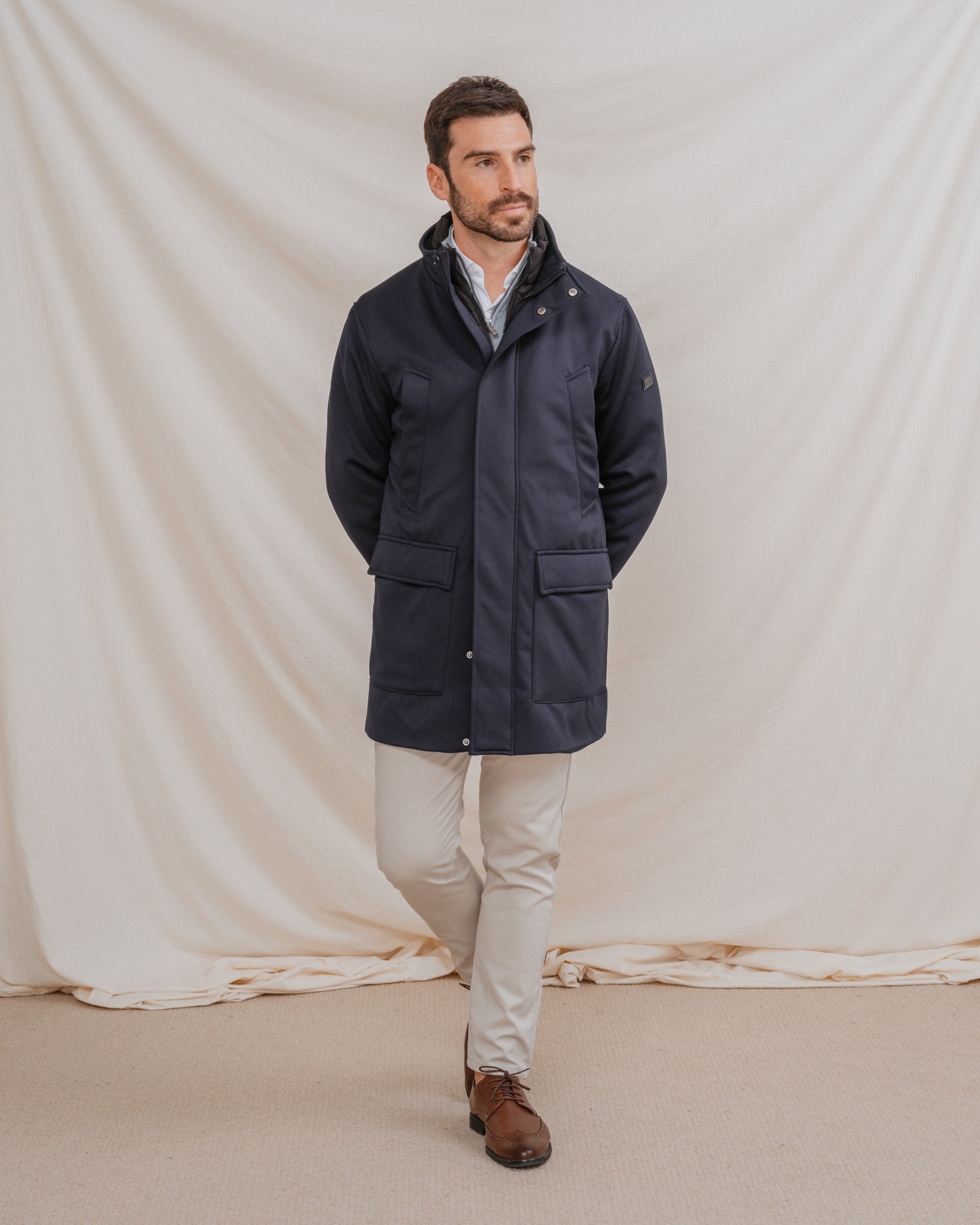 PARKA DOBLE CON AZUL