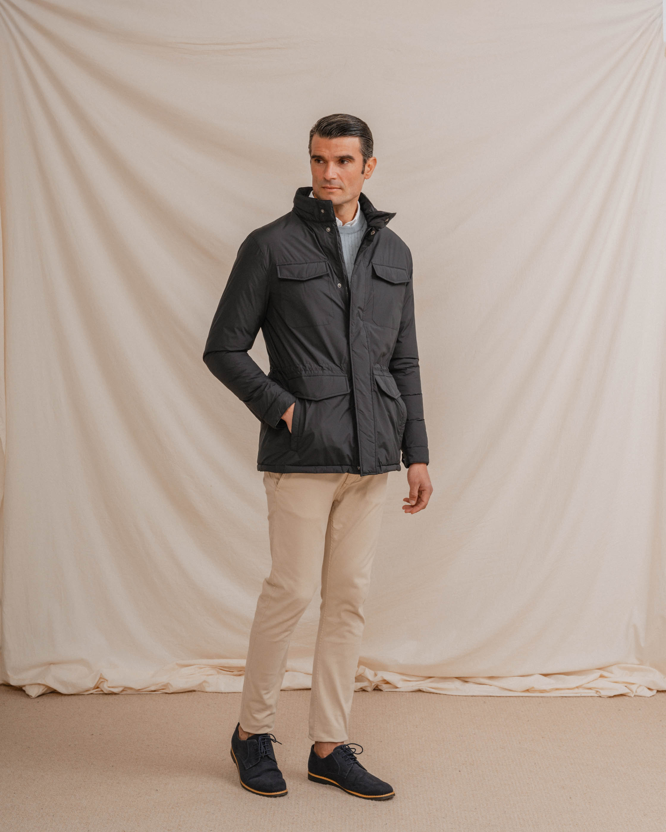 CHAQUETÓN MULTIBOLSILLOS AZUL