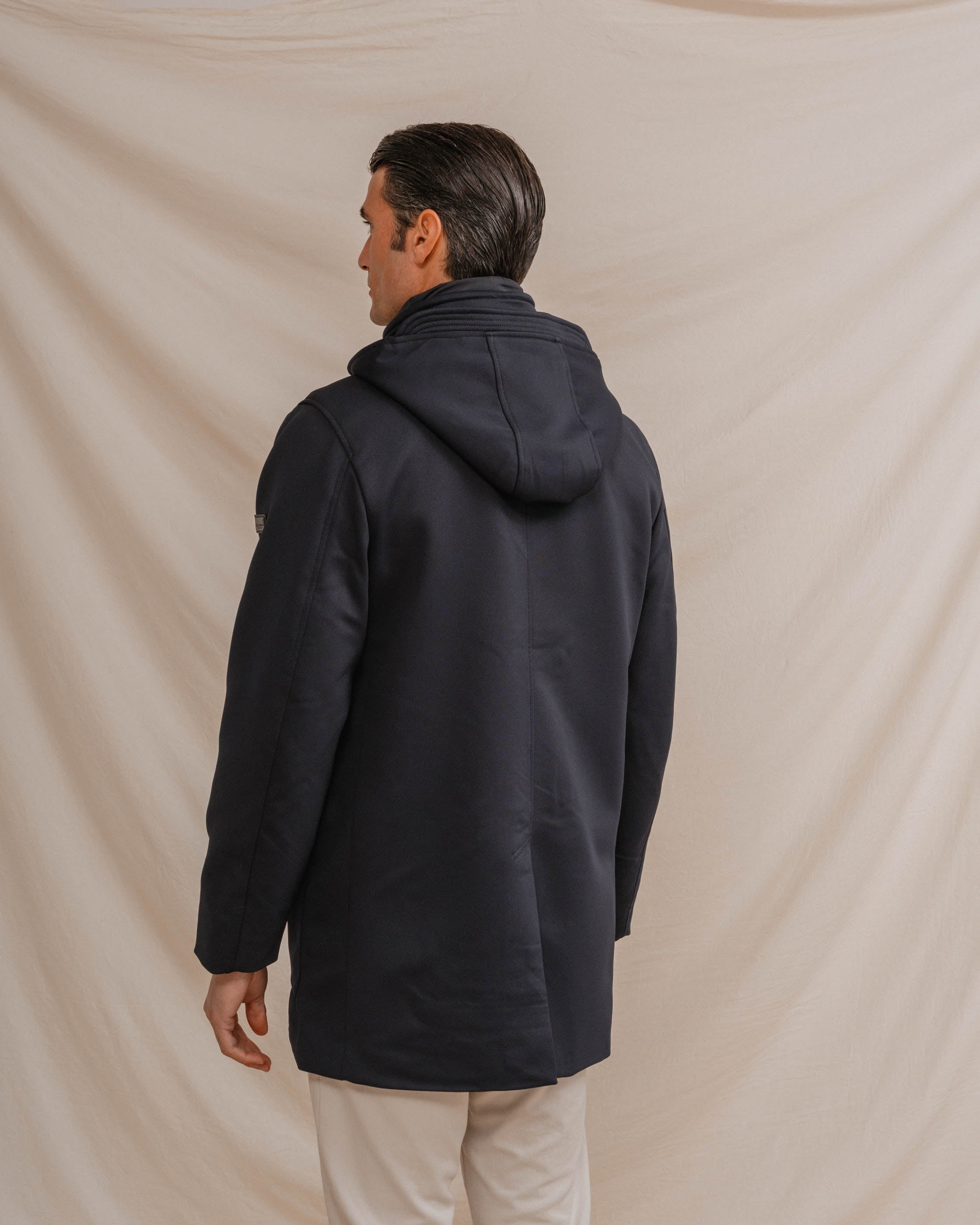 PARKA DOBLE CON CAPUCHA MARINO