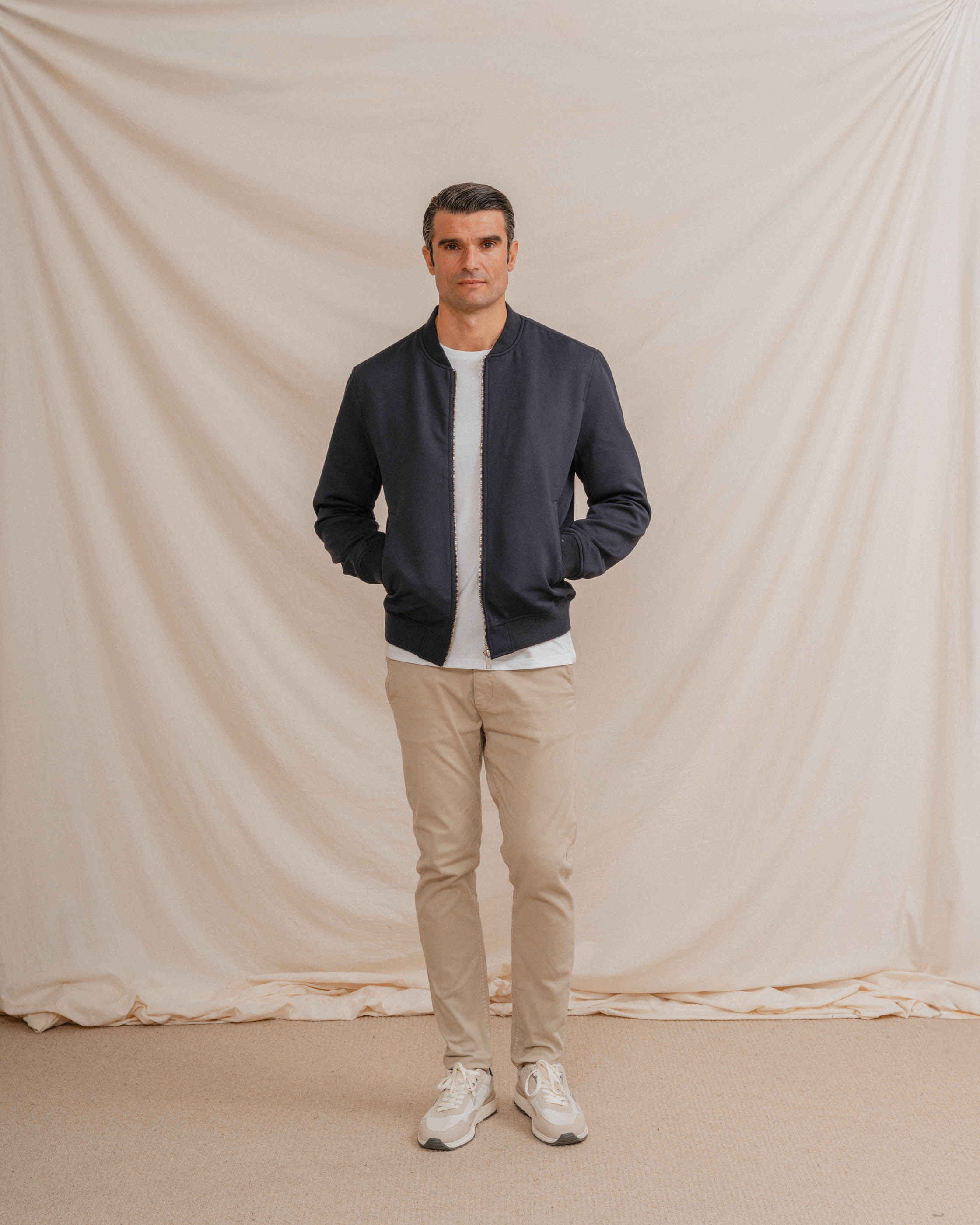 CAZADORA BOMBER AZUL