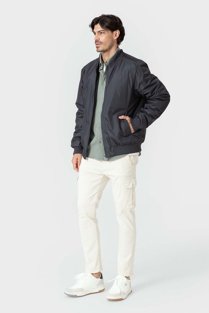 CAZADORA BOMBER AZUL