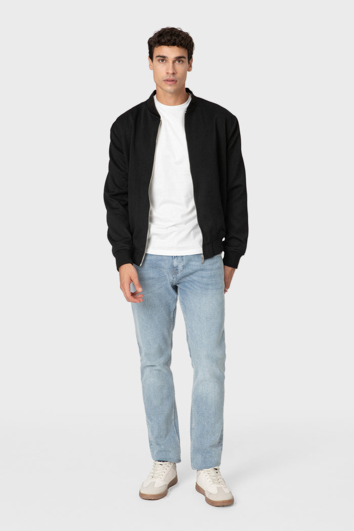 CAZADORA BOMBER DIAGONAL NEGRA