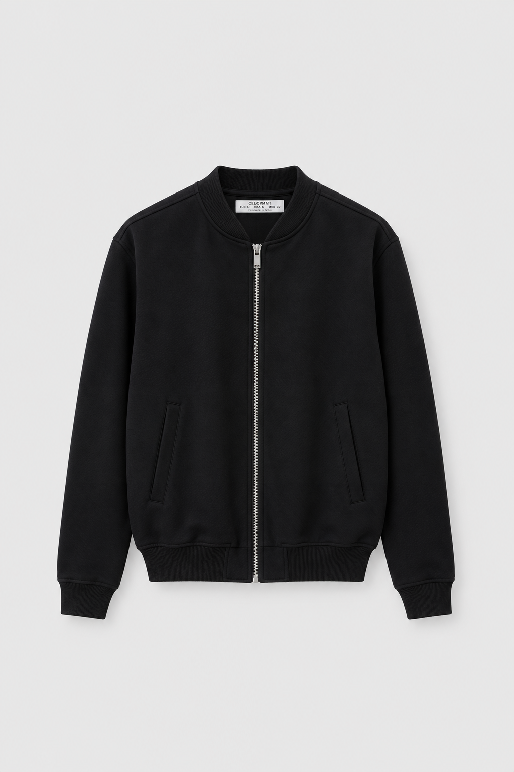 CAZADORA BOMBER DIAGONAL NEGRA