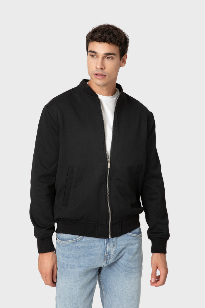 CAZADORA BOMBER DIAGONAL NEGRA