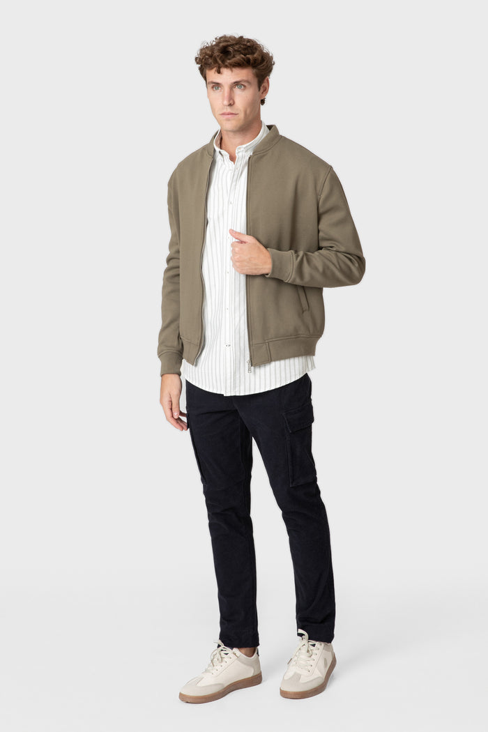 CAZADORA BOMBER DIAGONAL MARRÓN
