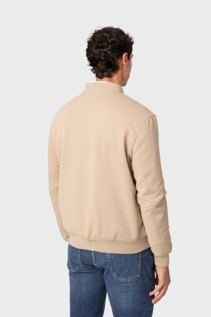 CAZADORA BOMBER DIAGONAL BEIGE