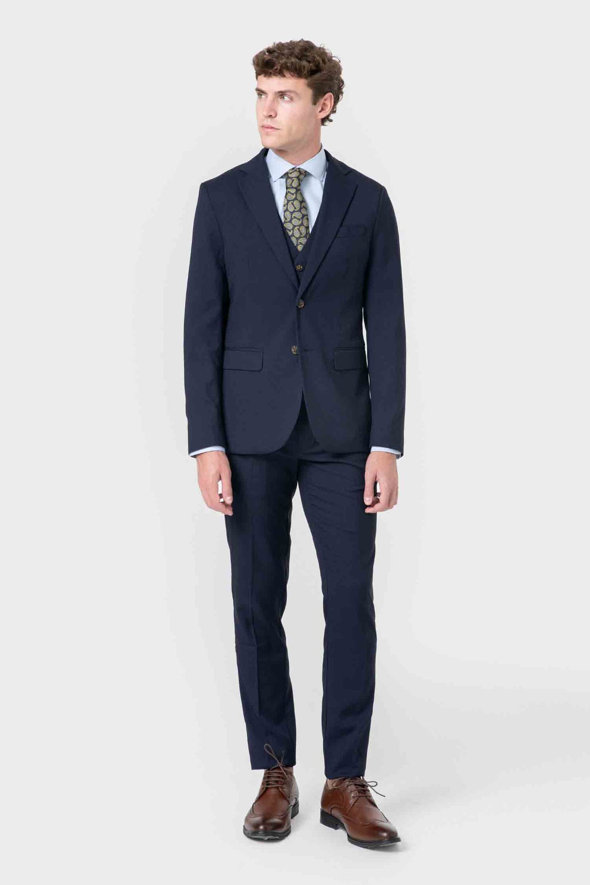 CHALECO TRAJE AZUL OJO DE PERDIZ