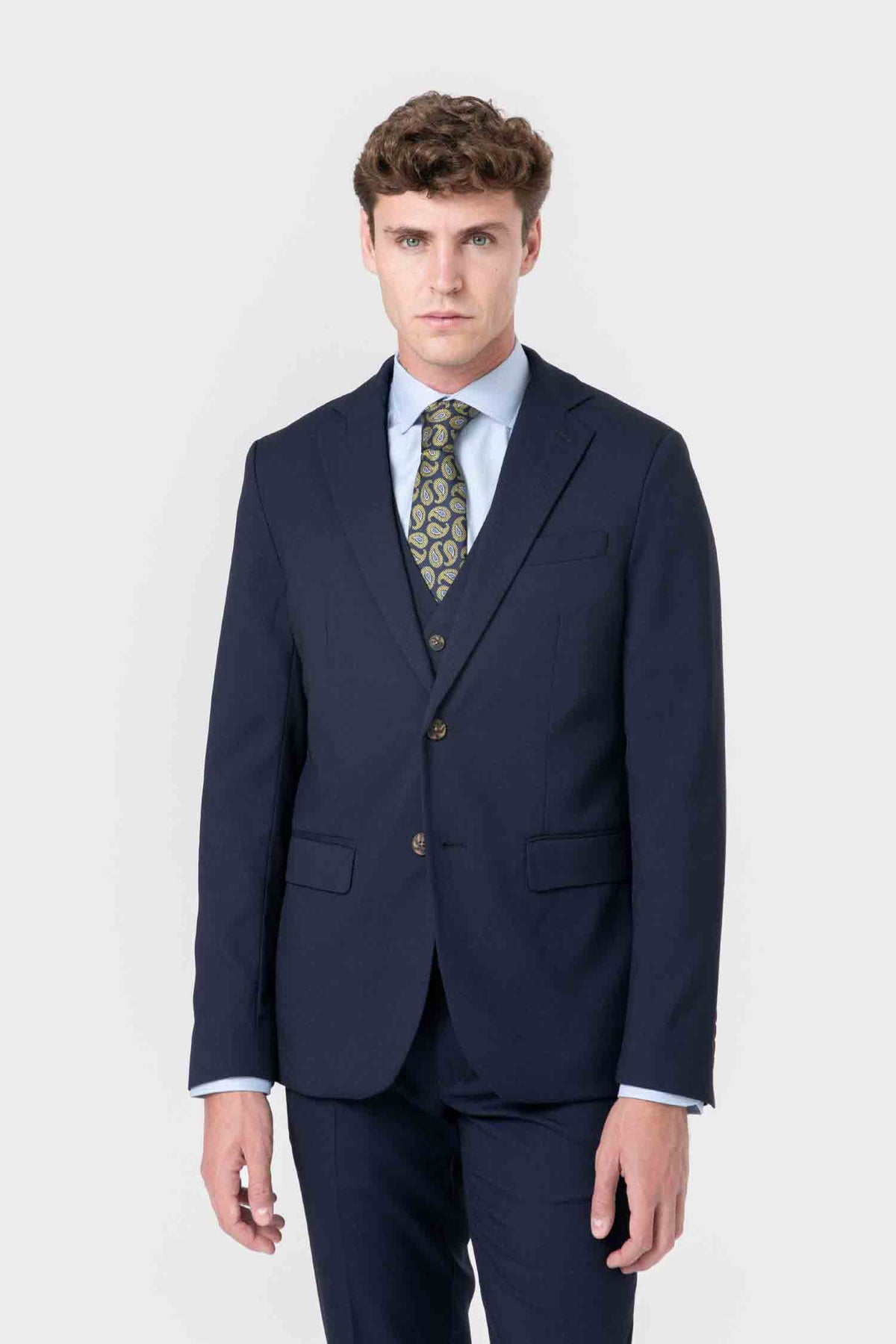 AMERICANA TRAJE AZUL OJO PERDIZ