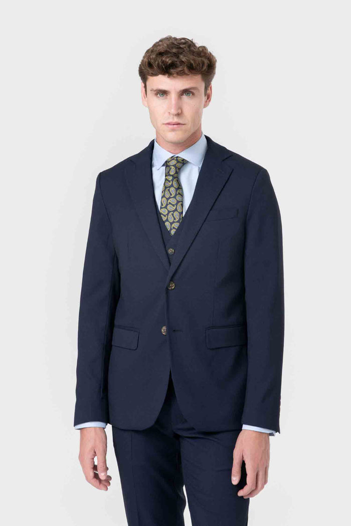 AMERICANA TRAJE AZUL OJO PERDIZ