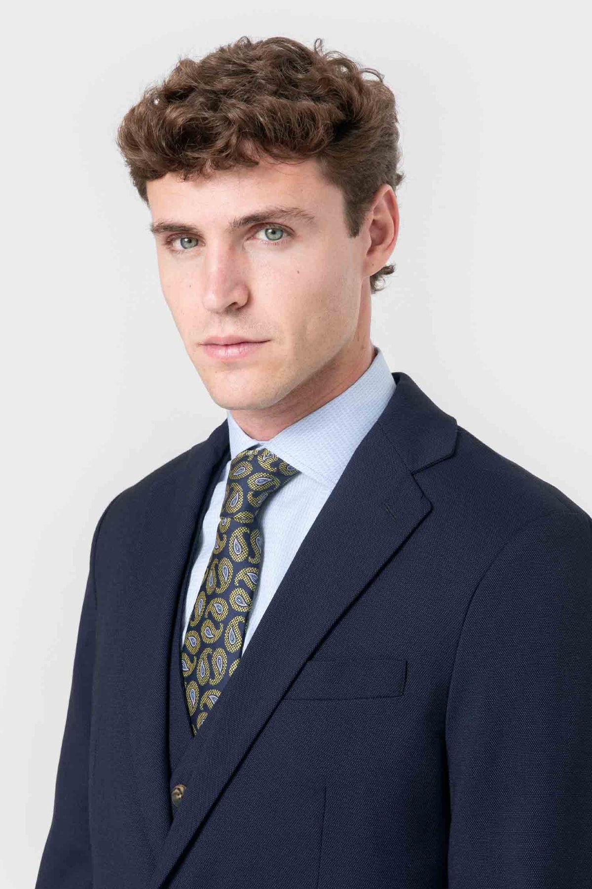 AMERICANA TRAJE AZUL OJO PERDIZ