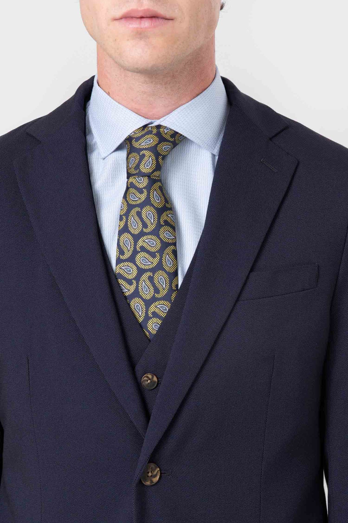AMERICANA TRAJE AZUL OJO PERDIZ