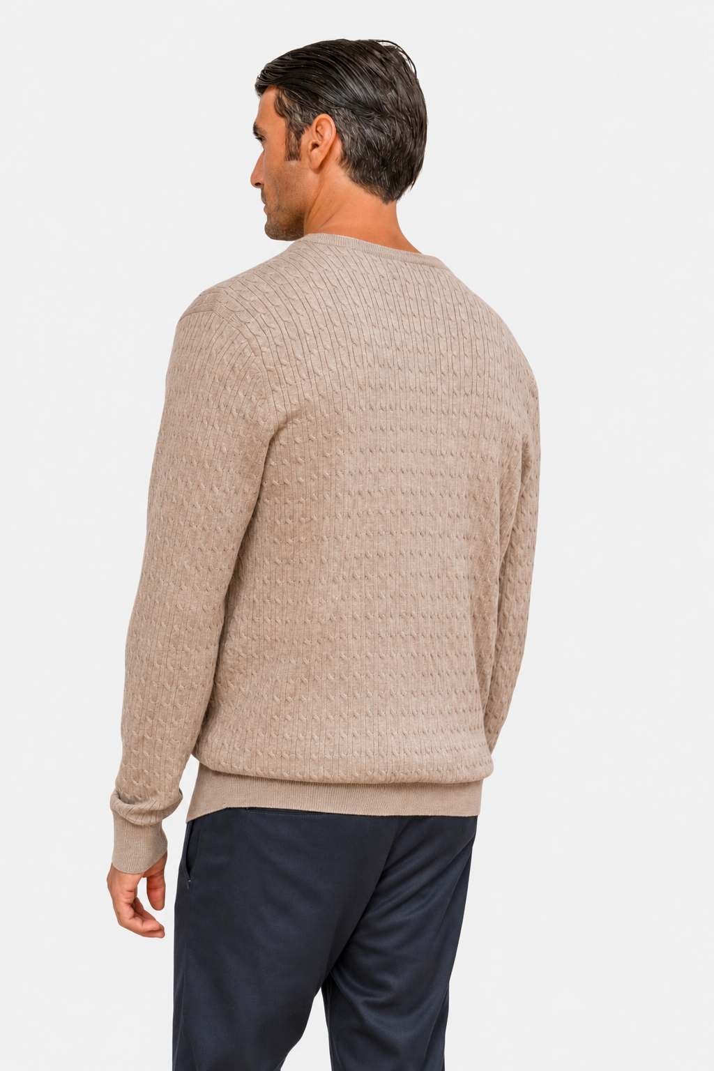 PULLOVER KNOTEN KRAGEN CAJA BEIGE