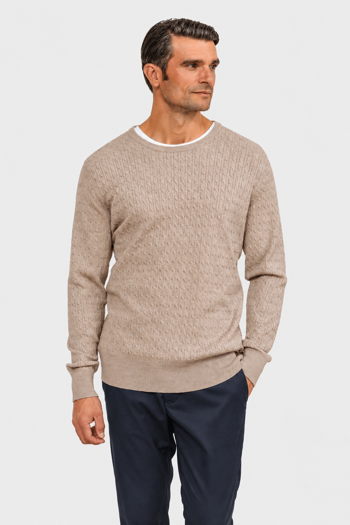 JERSEY NUDOS CUELLO CAJA BEIGE