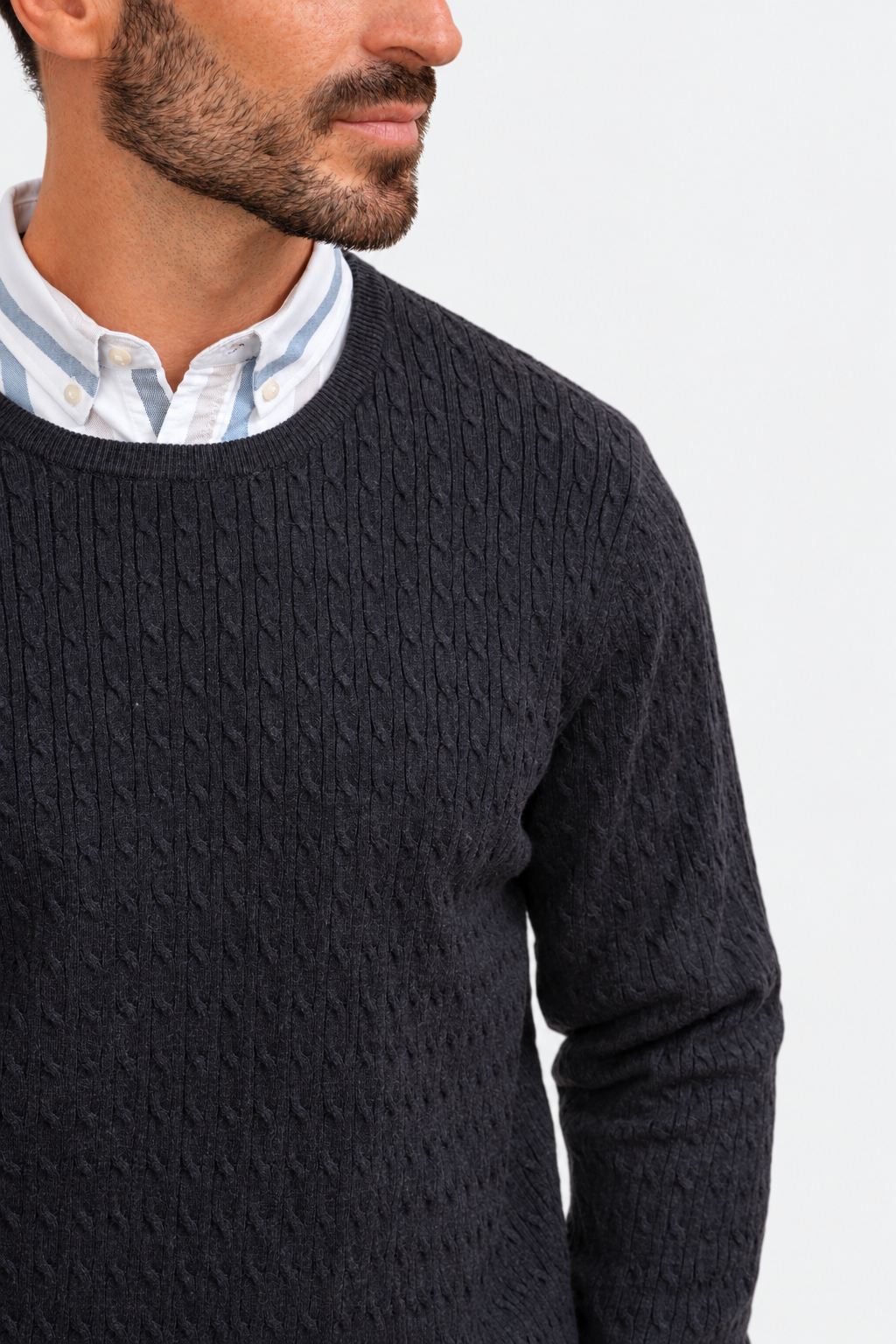 PULLOVER KNOTEN KRAGEN CAJA BLAU