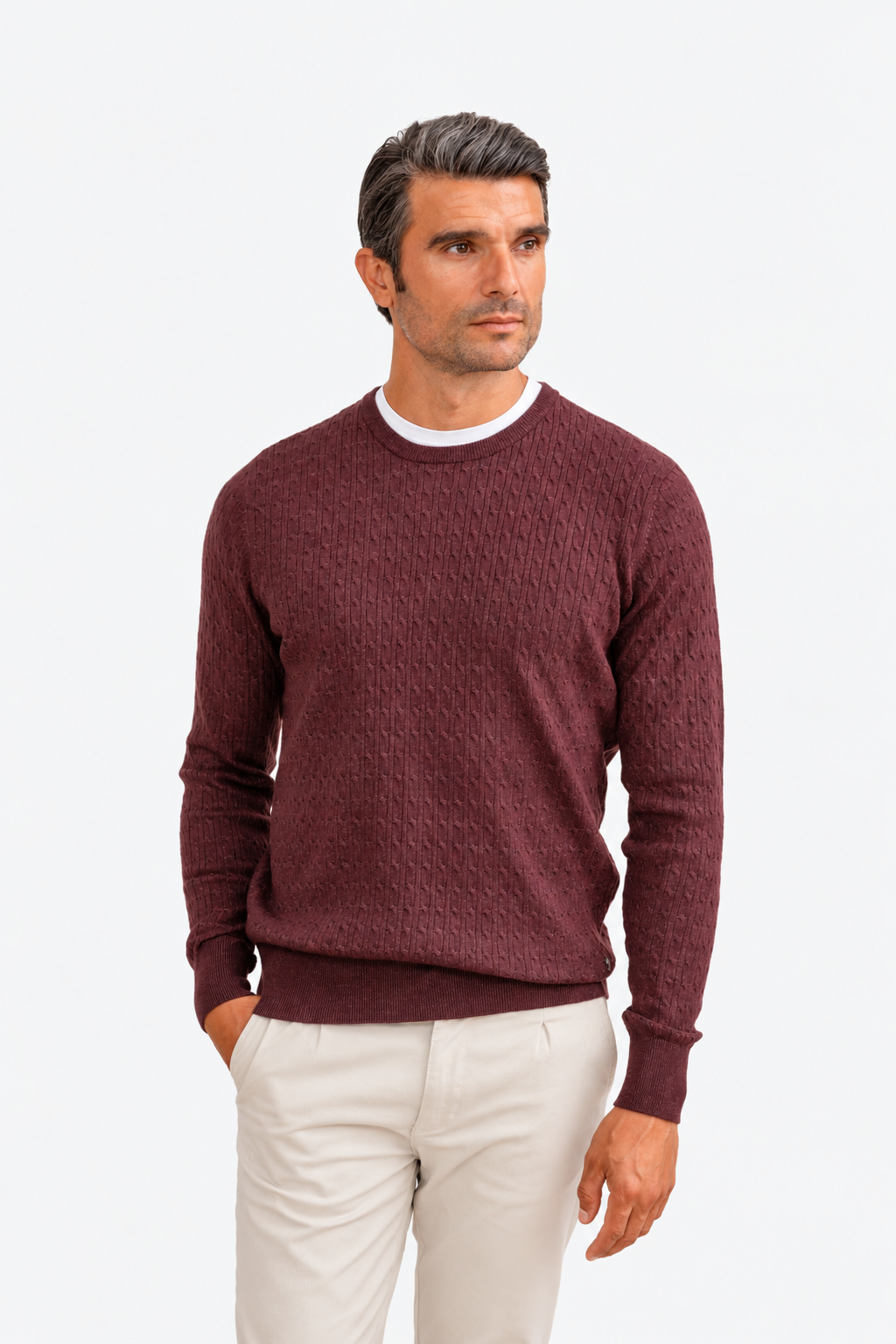 JERSEY NUDOS CUELLO CAJA ROJO