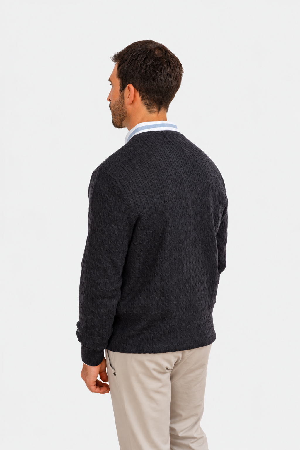 PULLOVER KNOTEN KRAGEN CAJA BLAU