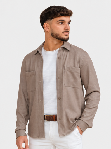 OVERSHIRT STRICK BEIGE