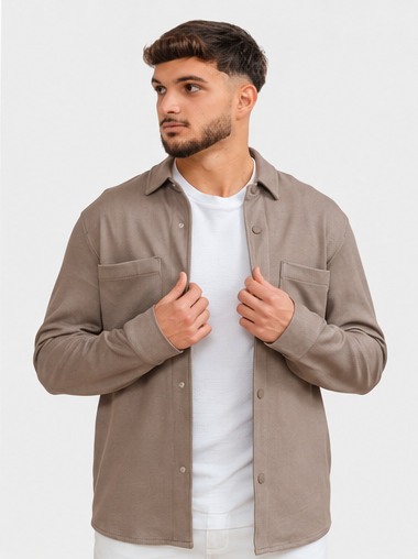 OVERSHIRT STRICK BEIGE
