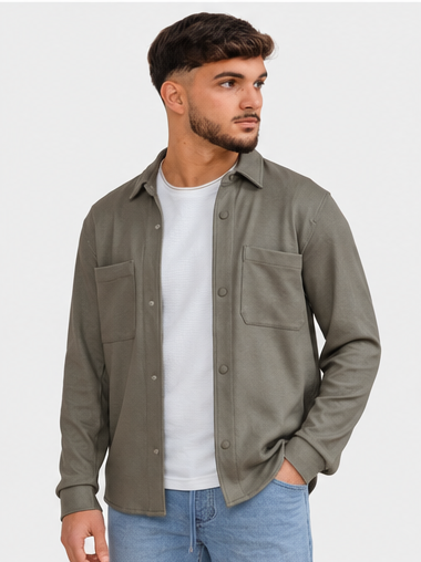 OVERSHIRT STRICK GRÜN