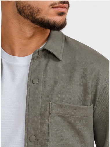 OVERSHIRT STRICK GRÜN