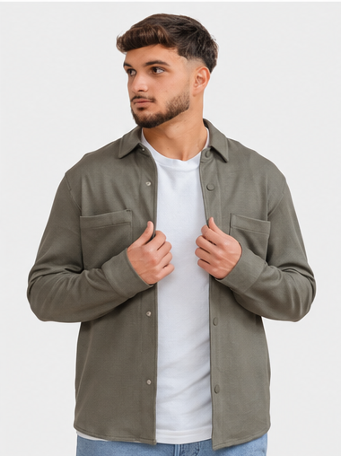 OVERSHIRT STRICK GRÜN